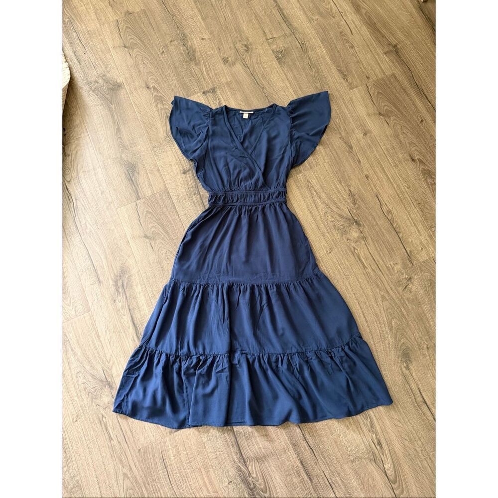 Knox Rose vneck flutter sleeve navy blue dress size XS
